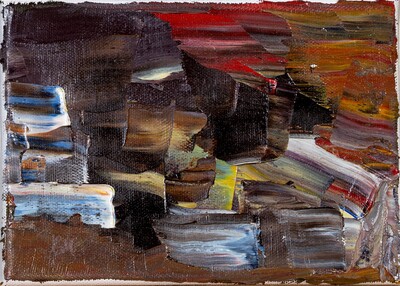 Abstract oil palette knife painting