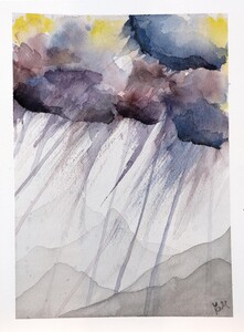 Watercolor rain showers in vibrant colors