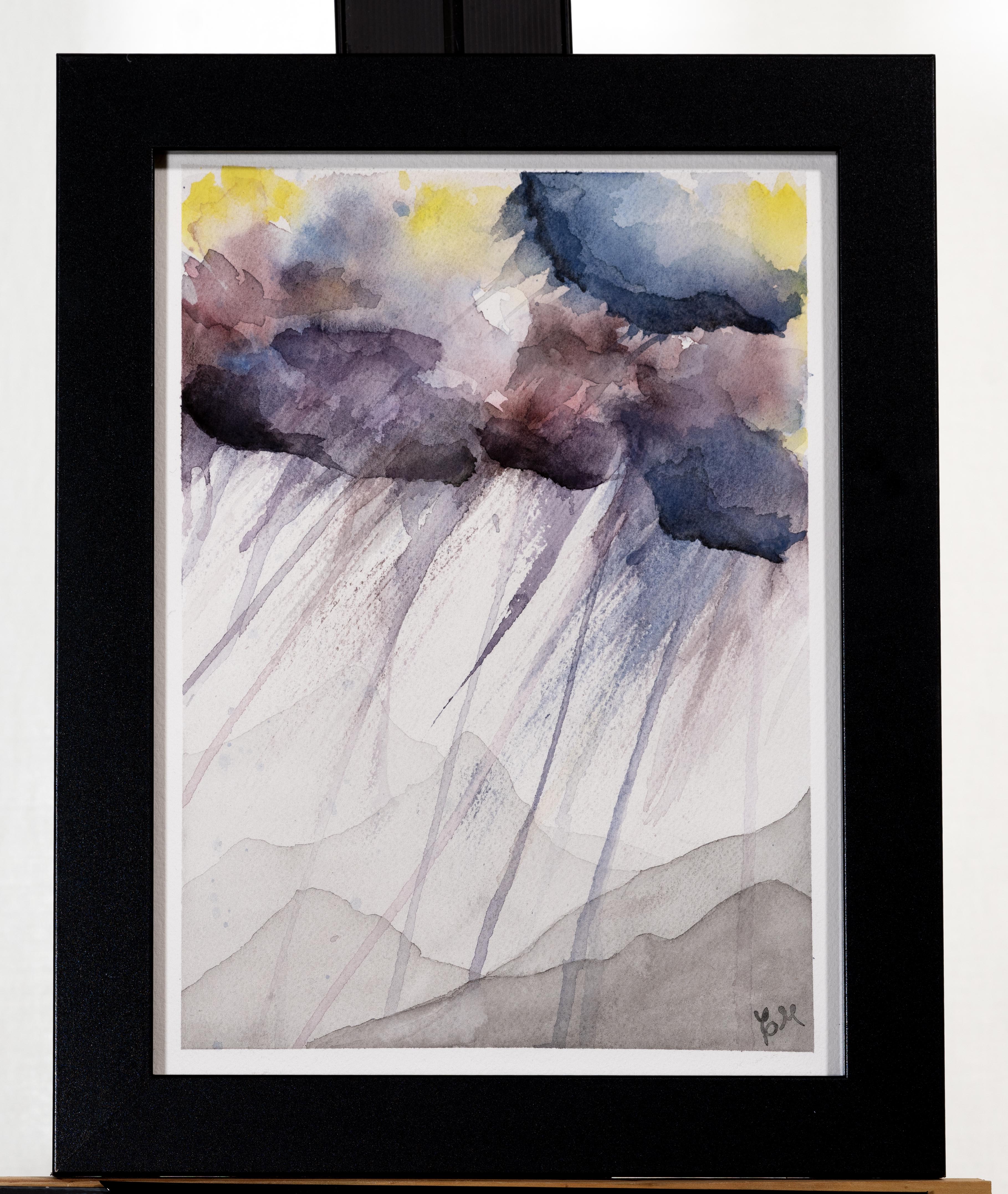 Watercolor rain showers in vibrant colors