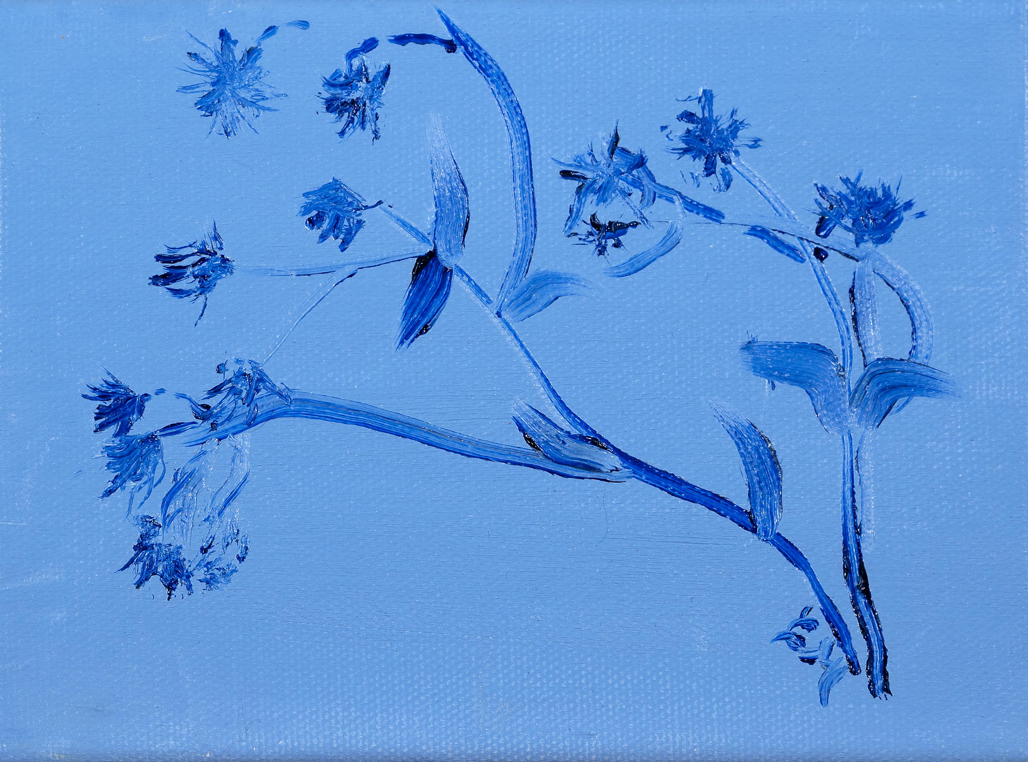 Line oil painting with non-dominant hand